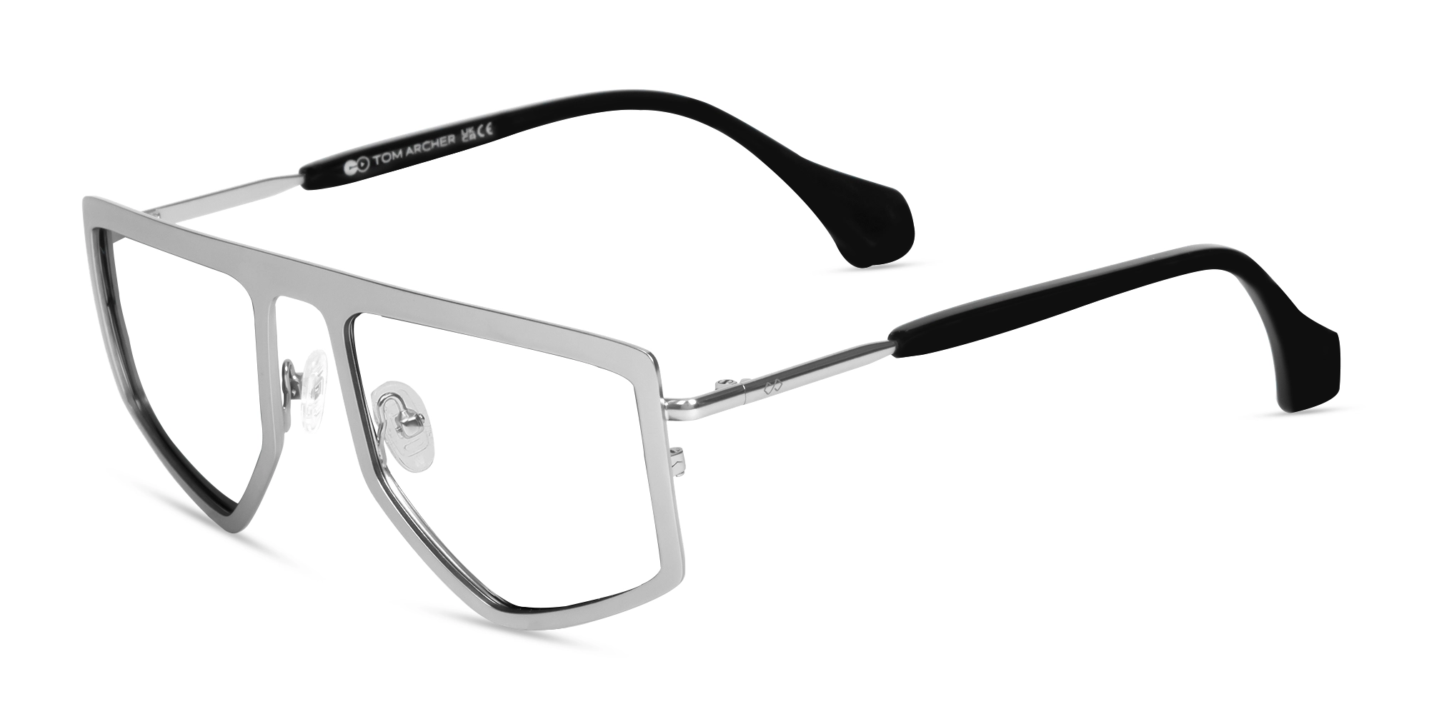 Platinum Silver & Black Pilot Glasses-3