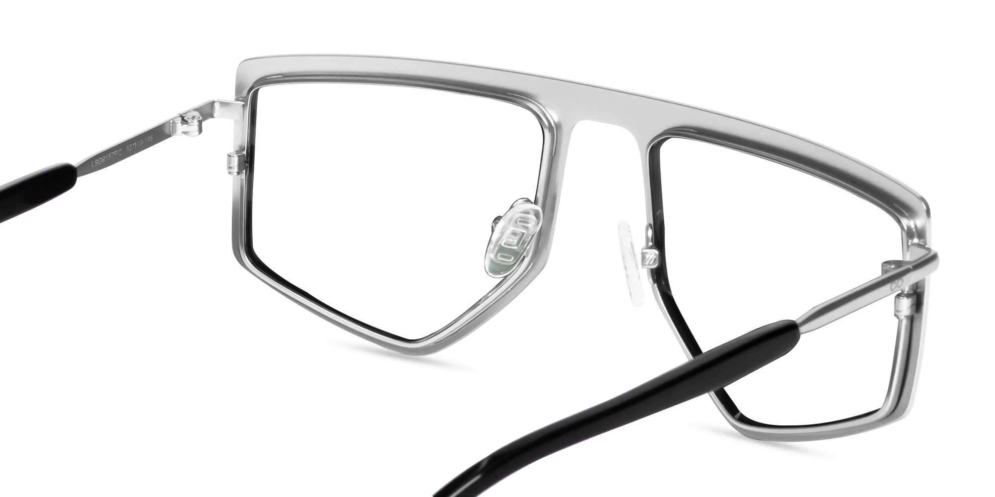 Platinum Silver & Black Pilot Glasses-5