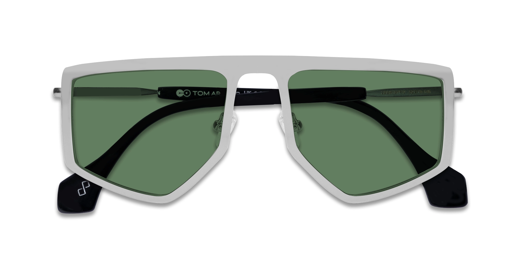 Matte Platinum Silver Metal Sunglasses-6