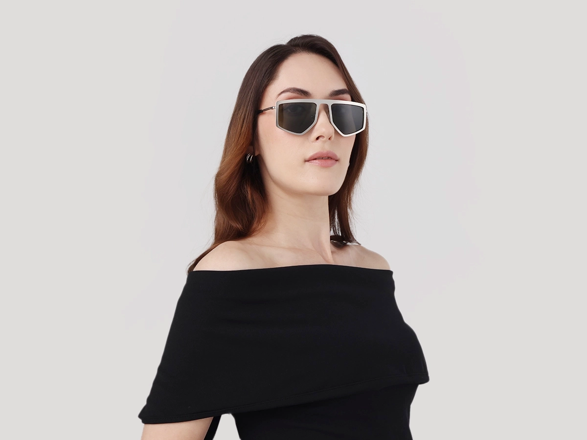 Matte Platinum Silver Metal Sunglasses-52