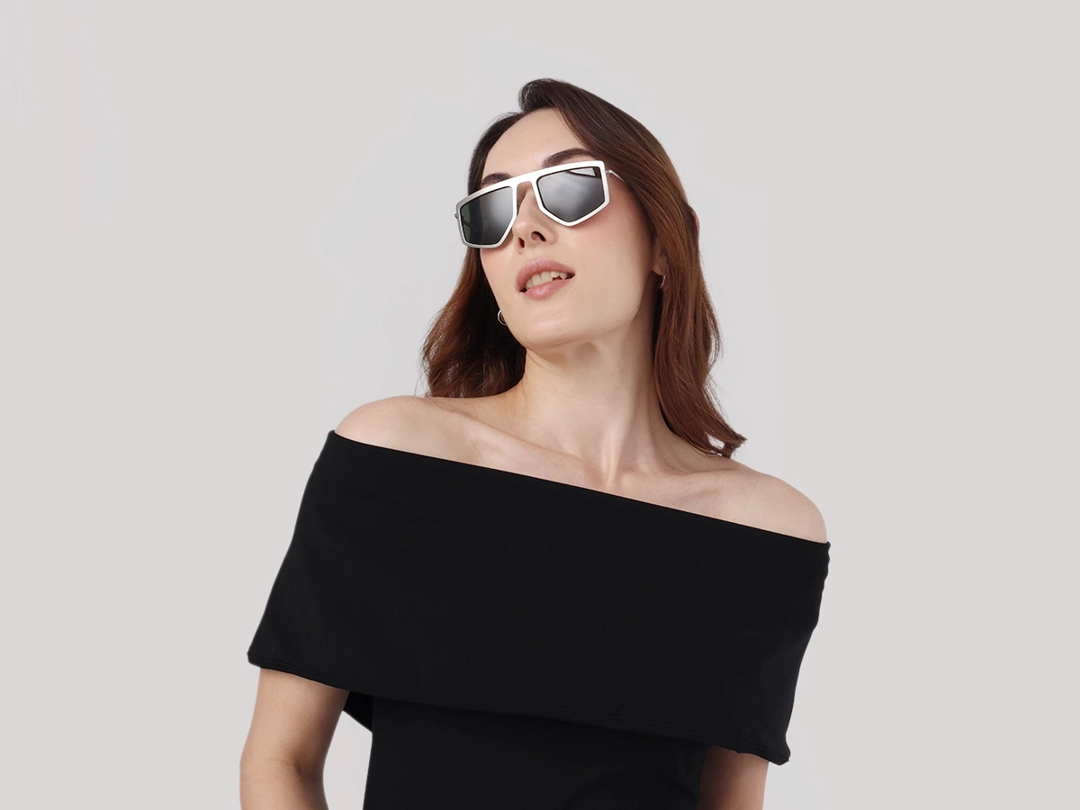 Matte Platinum Silver Metal Sunglasses-53