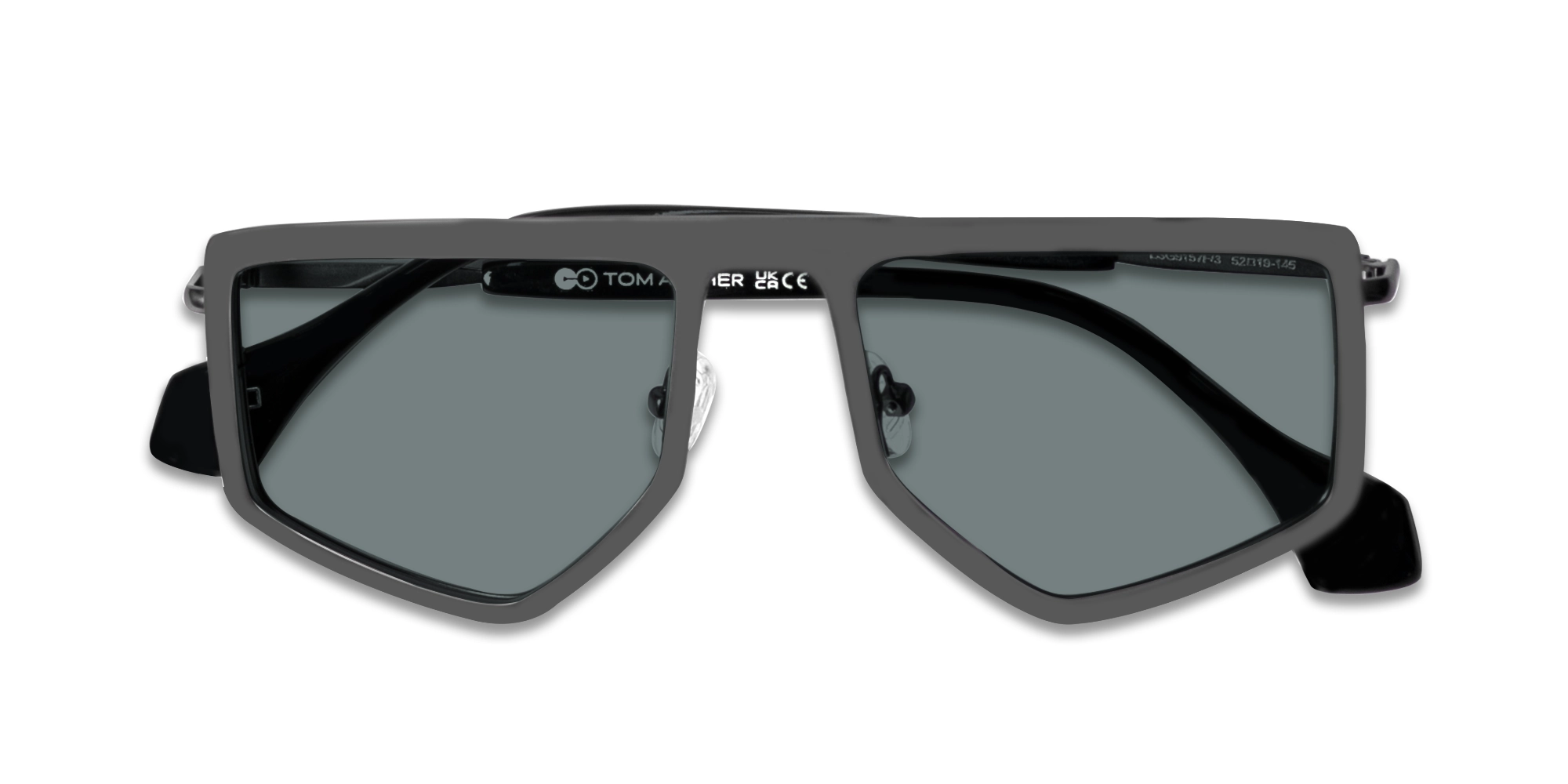 Matte Gunmetal Pilot Geometric Sunglasses-6