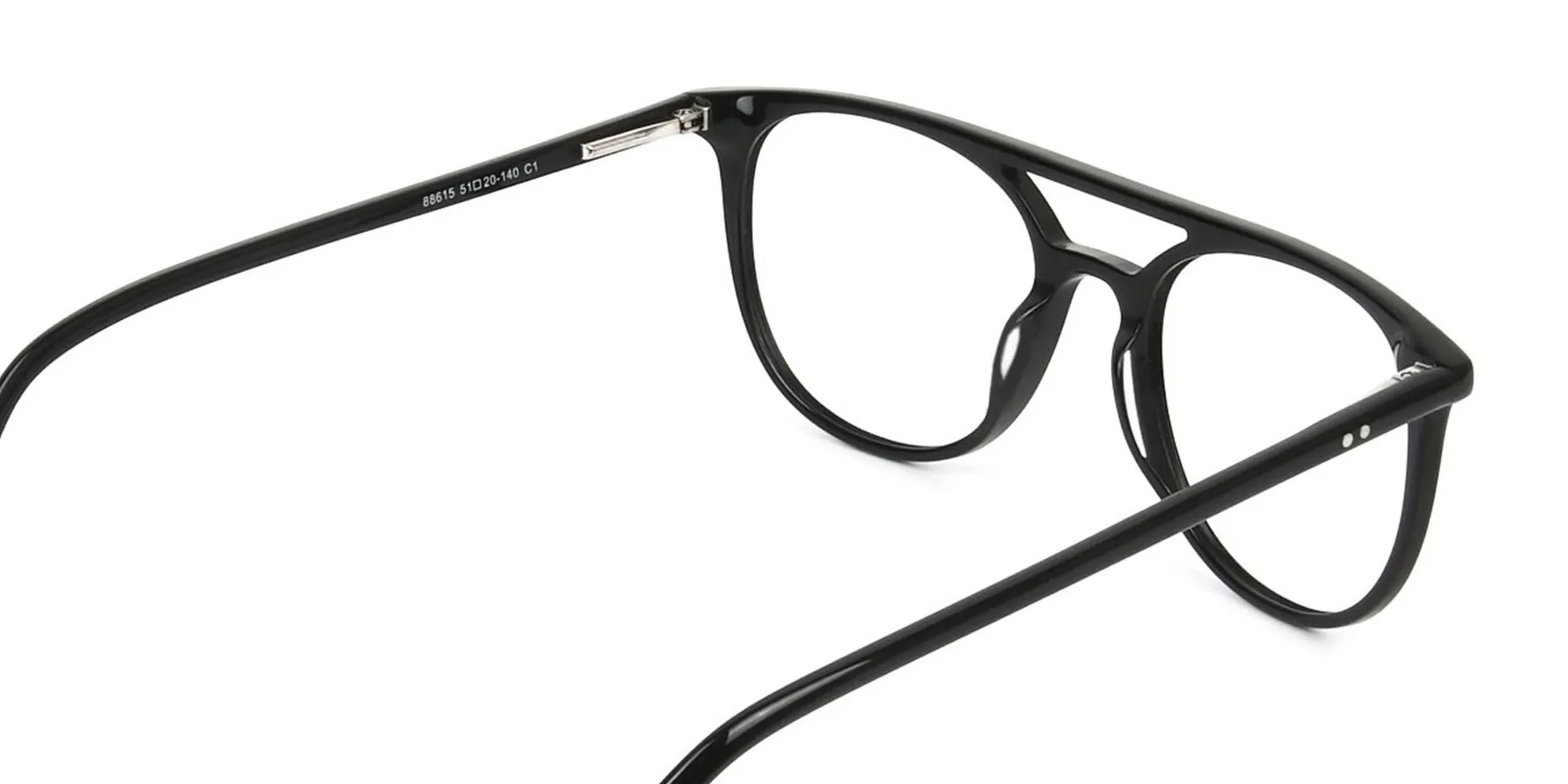 Black Acetate Pilot Spectacles - 2