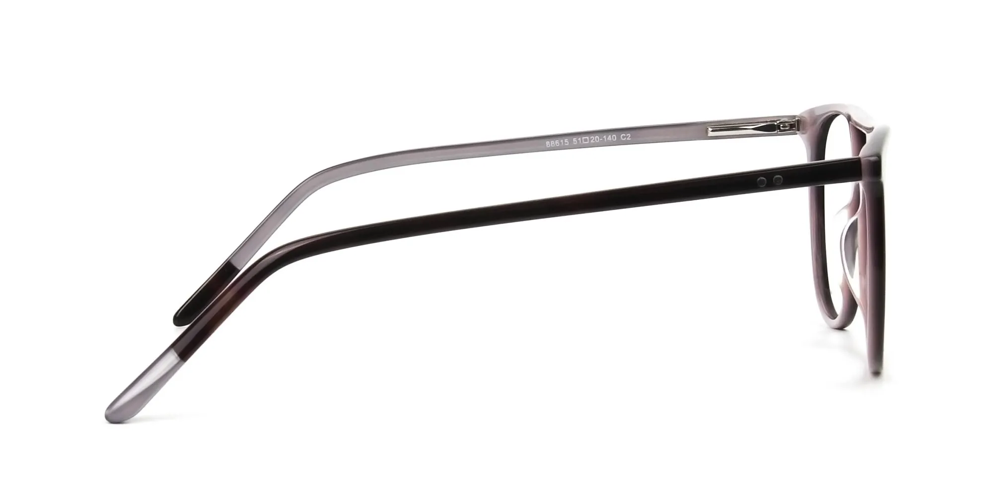 Dark Brown and Silver Lilac Pilot Spectacles - 2