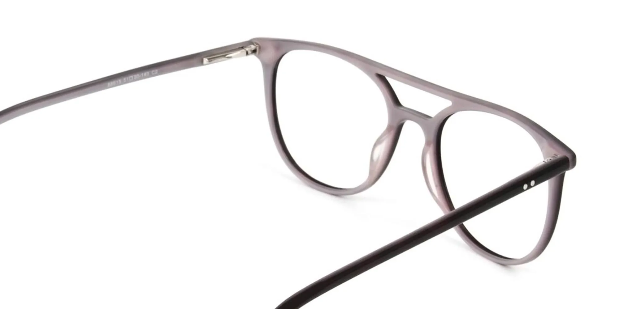 Dark Brown and Silver Lilac Pilot Spectacles - 2
