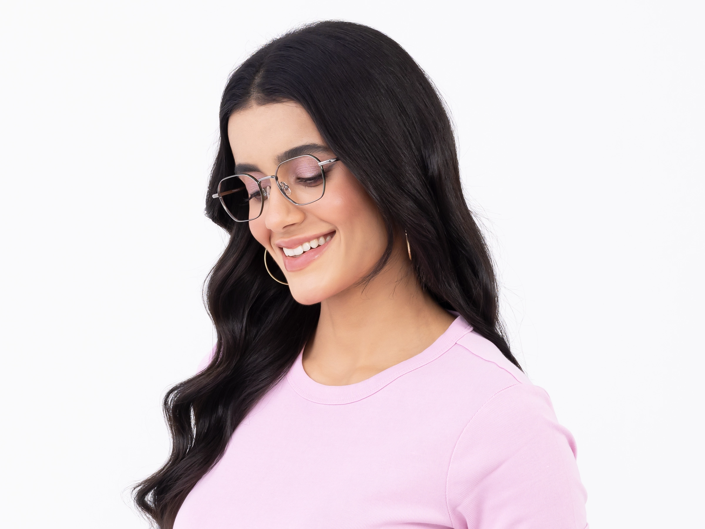 Platinum Grey Geometric Glasses-13