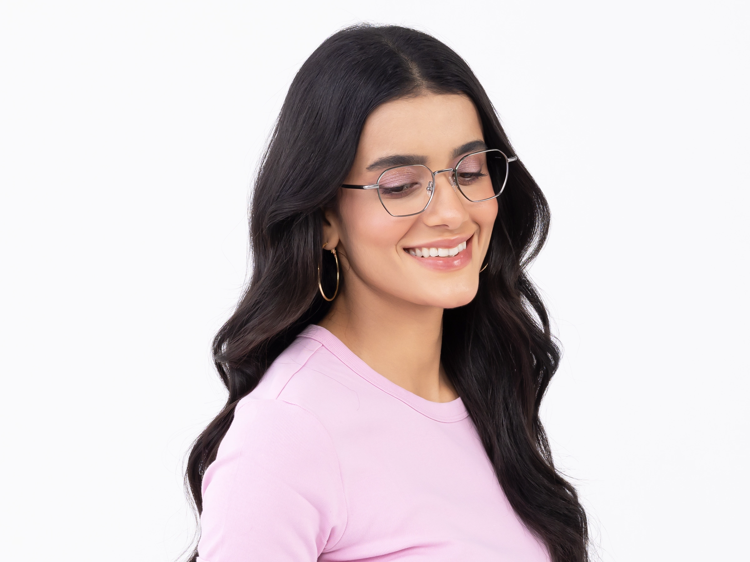 Platinum Grey Geometric Glasses-12