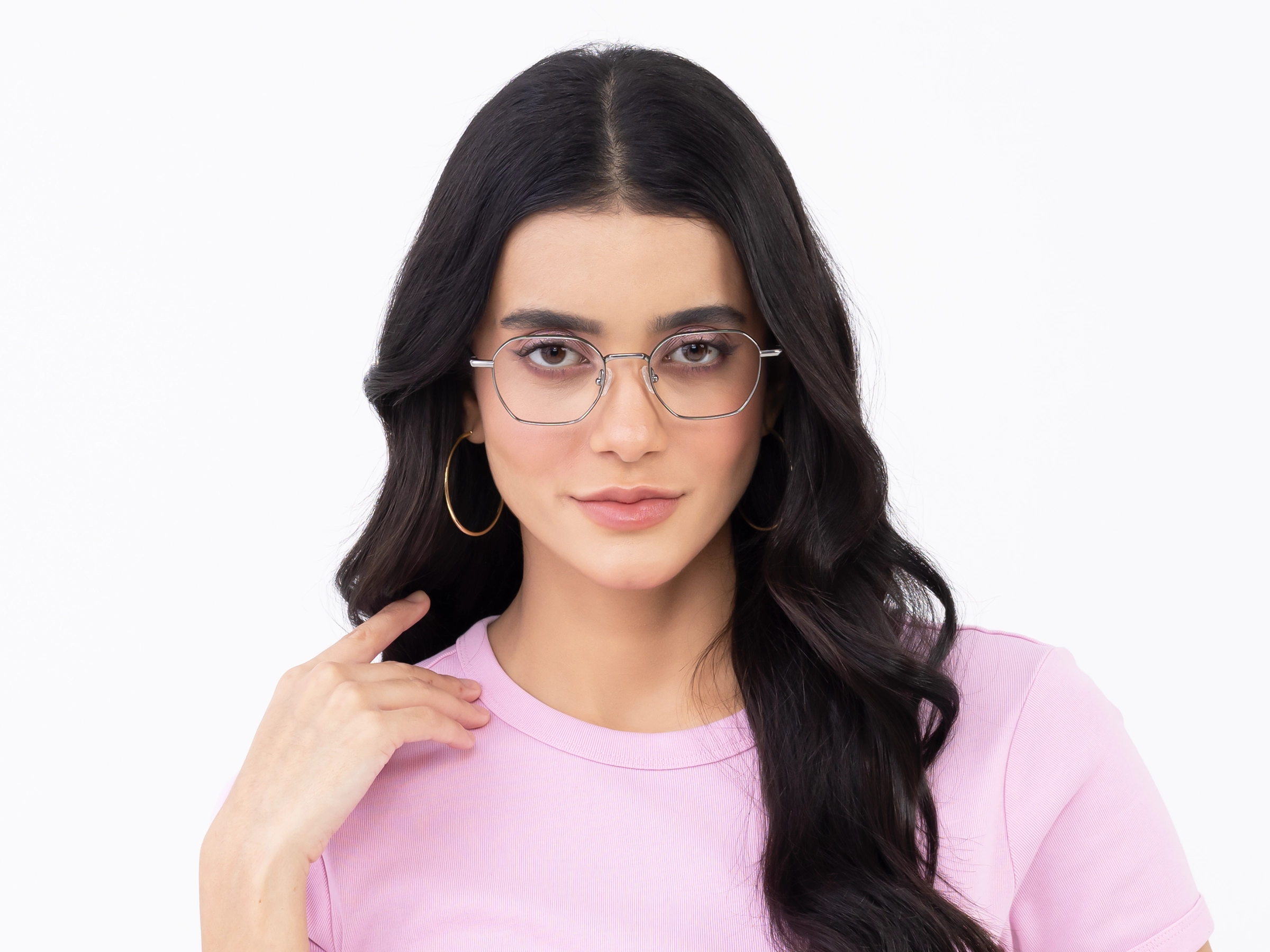 Platinum Grey Geometric Glasses-11