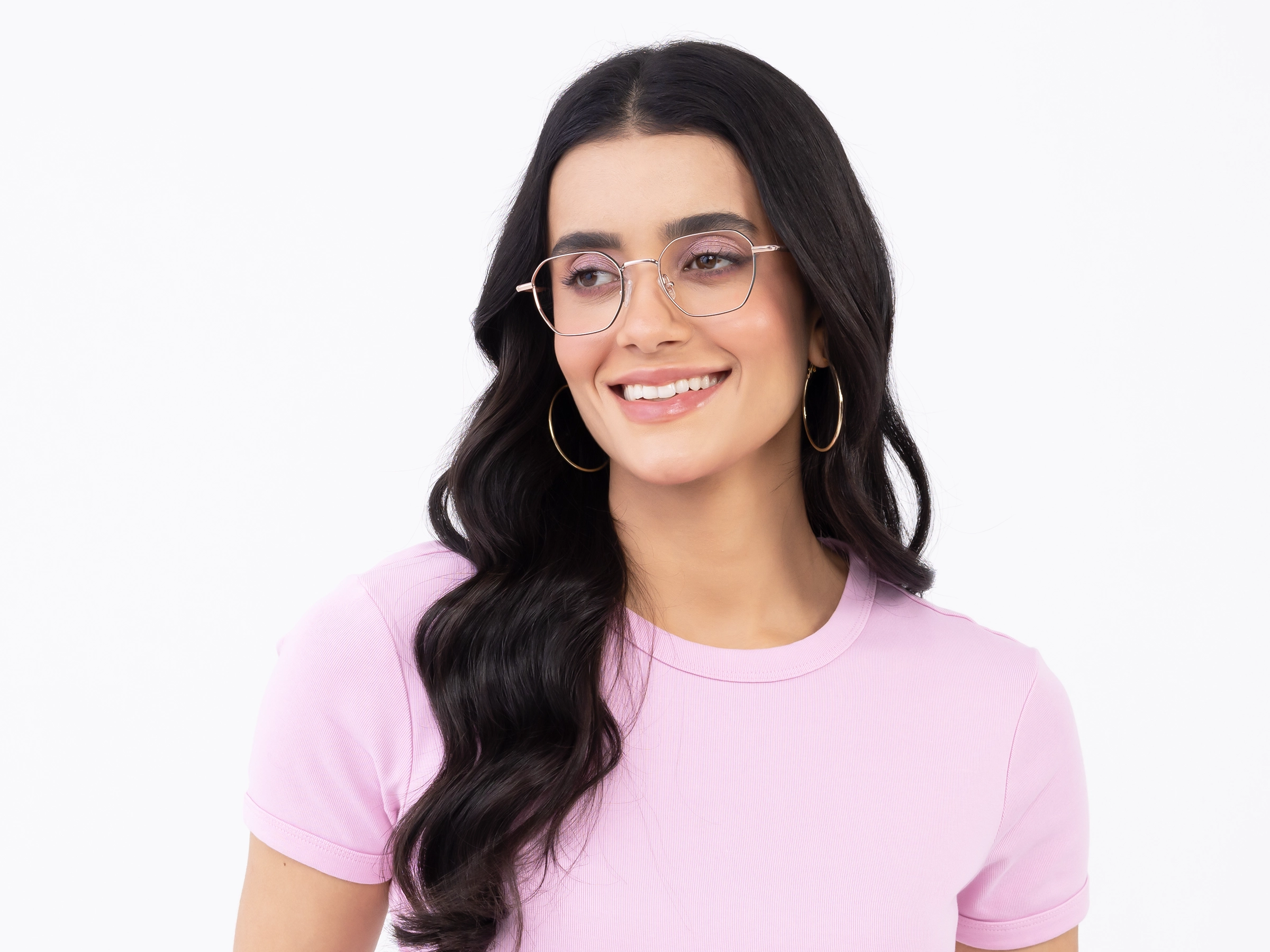 Rose Gold Geometric Glasses-13