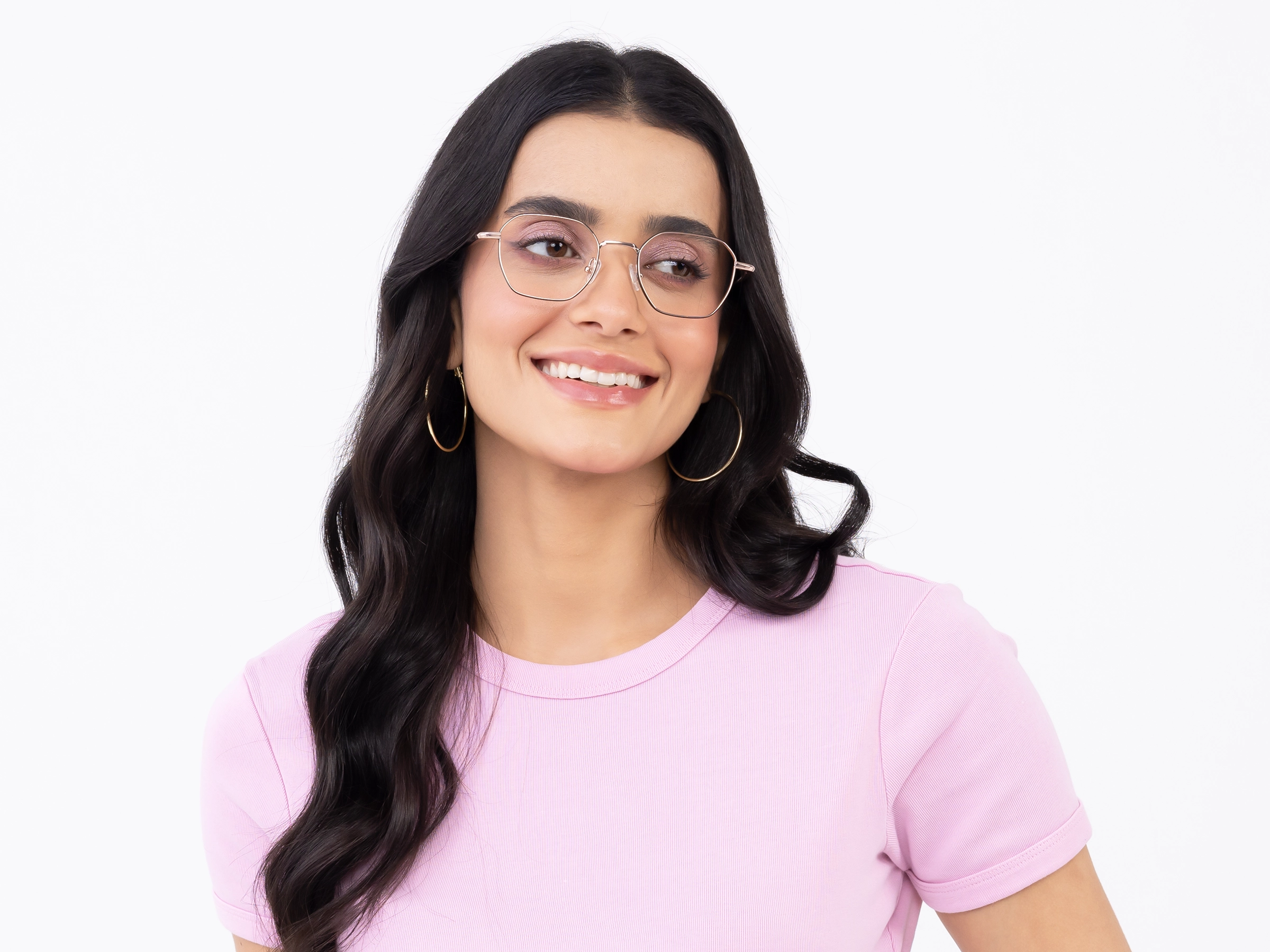 Rose Gold Geometric Glasses-12