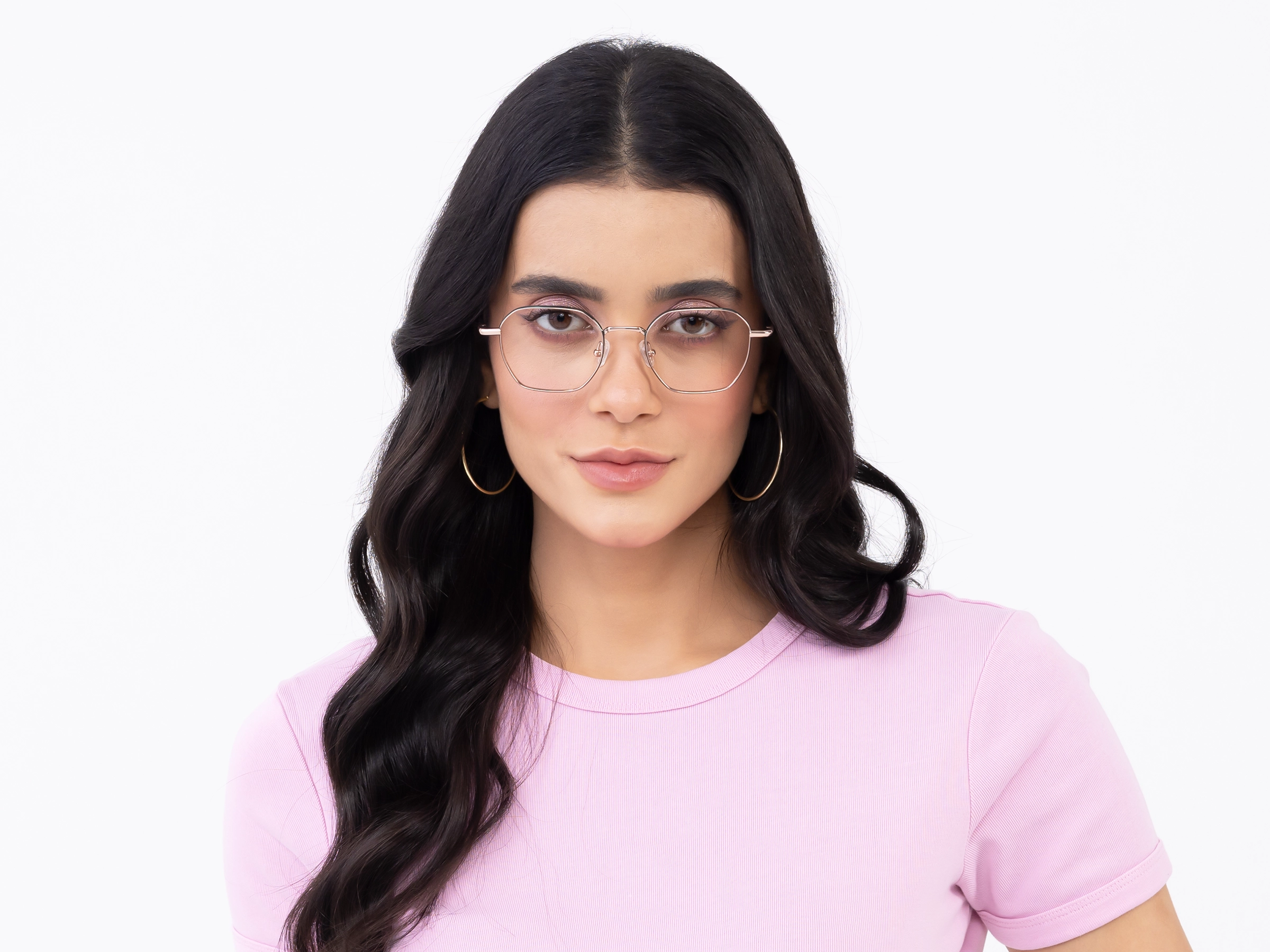 Rose Gold Geometric Glasses-11