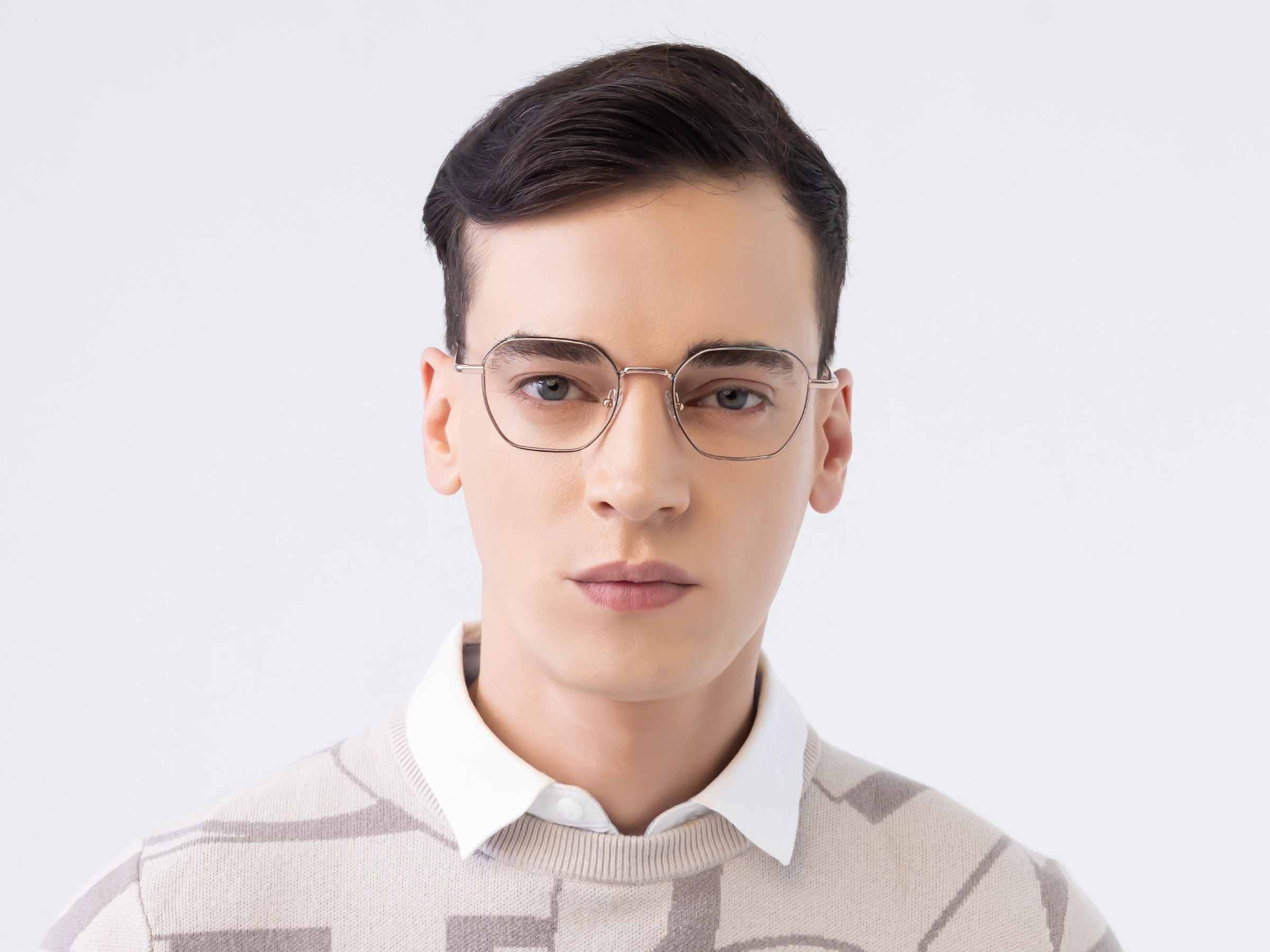 Rose Gold Geometric Glasses-1