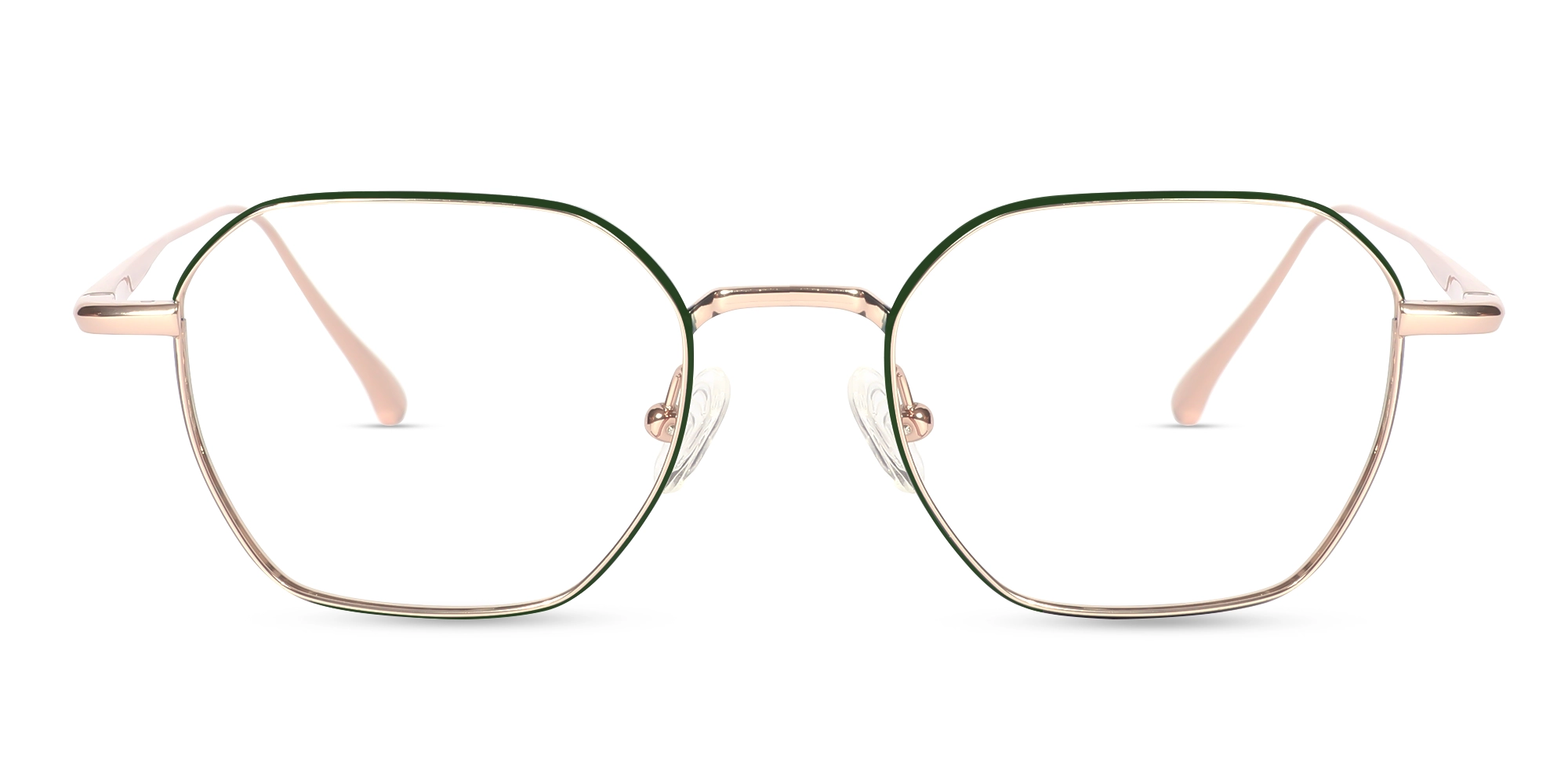 Rose Gold Geometric Glasses-1