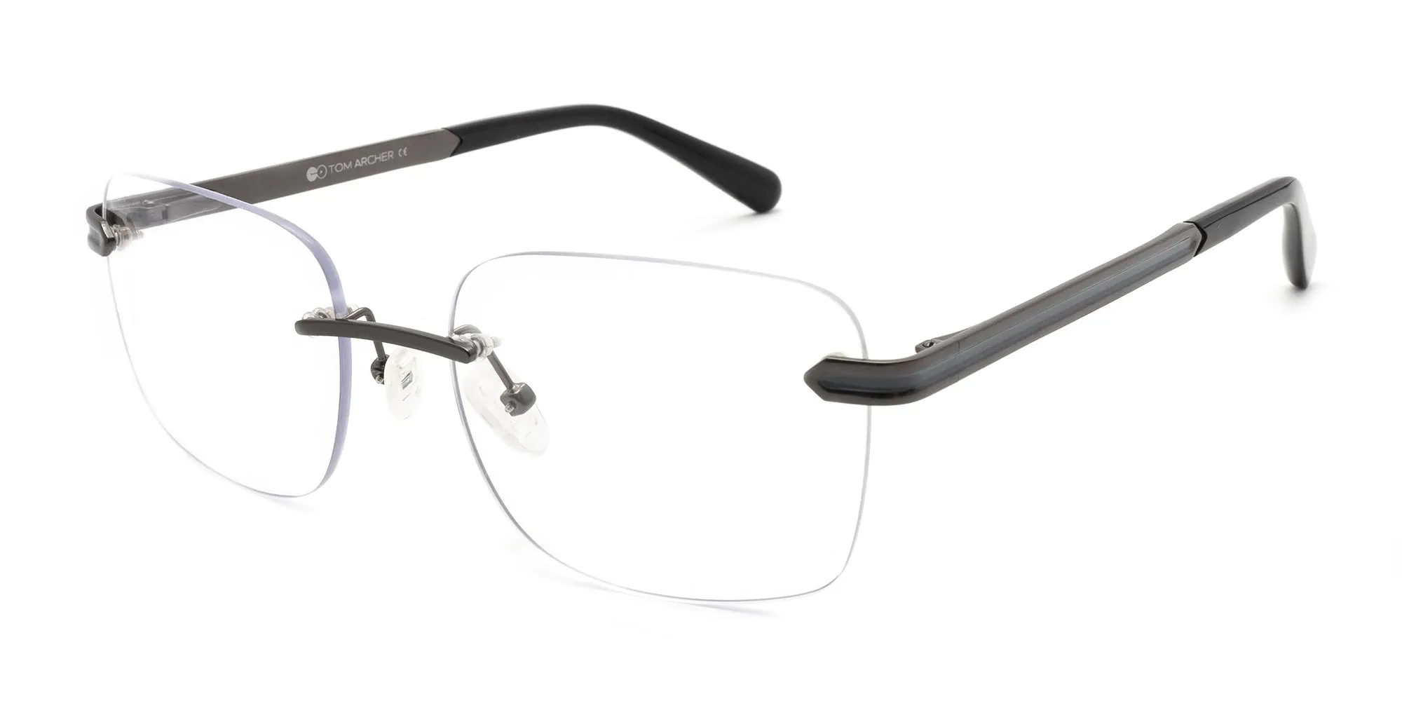 gunmetal and black rimless frames-2 gunmetal and black rimless frames-2