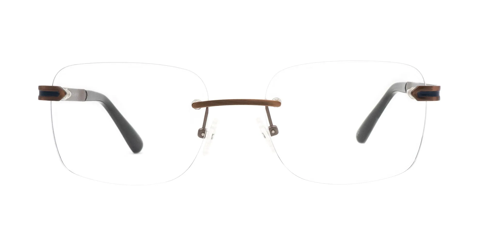 Copper brown and blue rimless frames-2 Copper brown and blue rimless frames-2