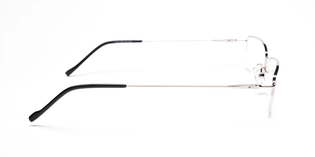 Silver Half-Rim Rectangular Glasses - 2
