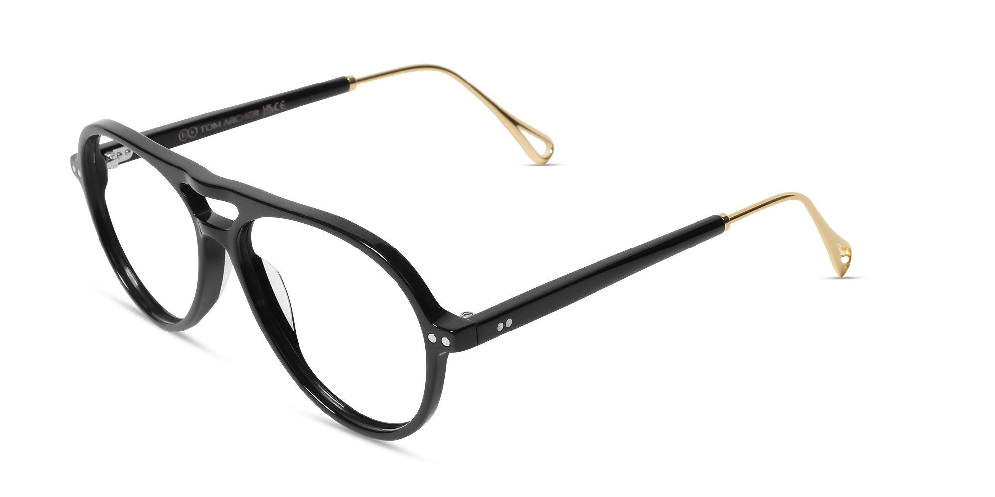 Black Pilot Double Bridge Eyeglasses-3