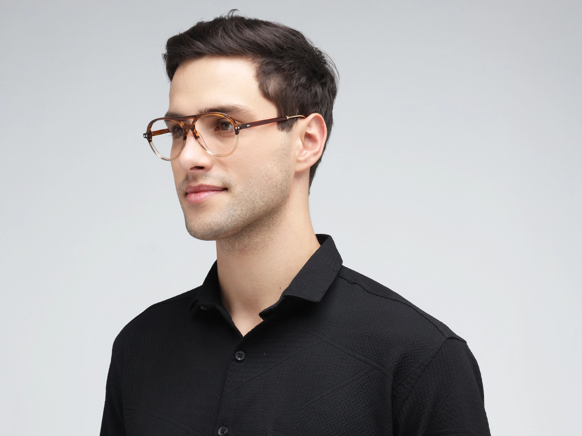 Honey Brown & Crystal Brown Pilot Glasses -42