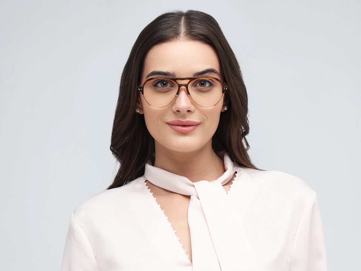 Honey Brown & Crystal Brown Pilot Glasses -51