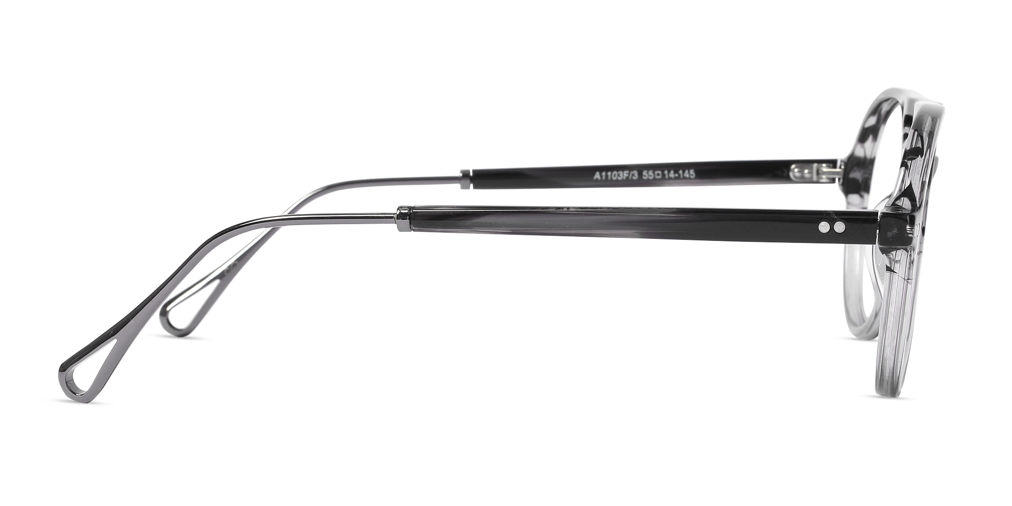 Crystal Charcoal Grey Marble Pilot Double Bridge Sunglasses-