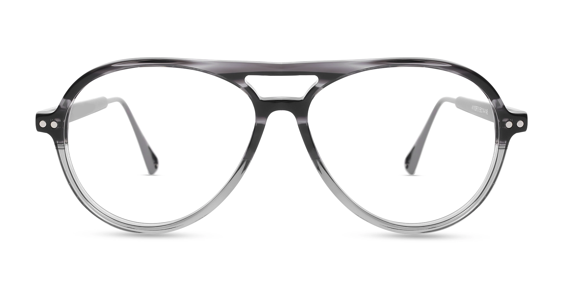 Crystal Charcoal Grey Marble Pilot Double Bridge Sunglasses-