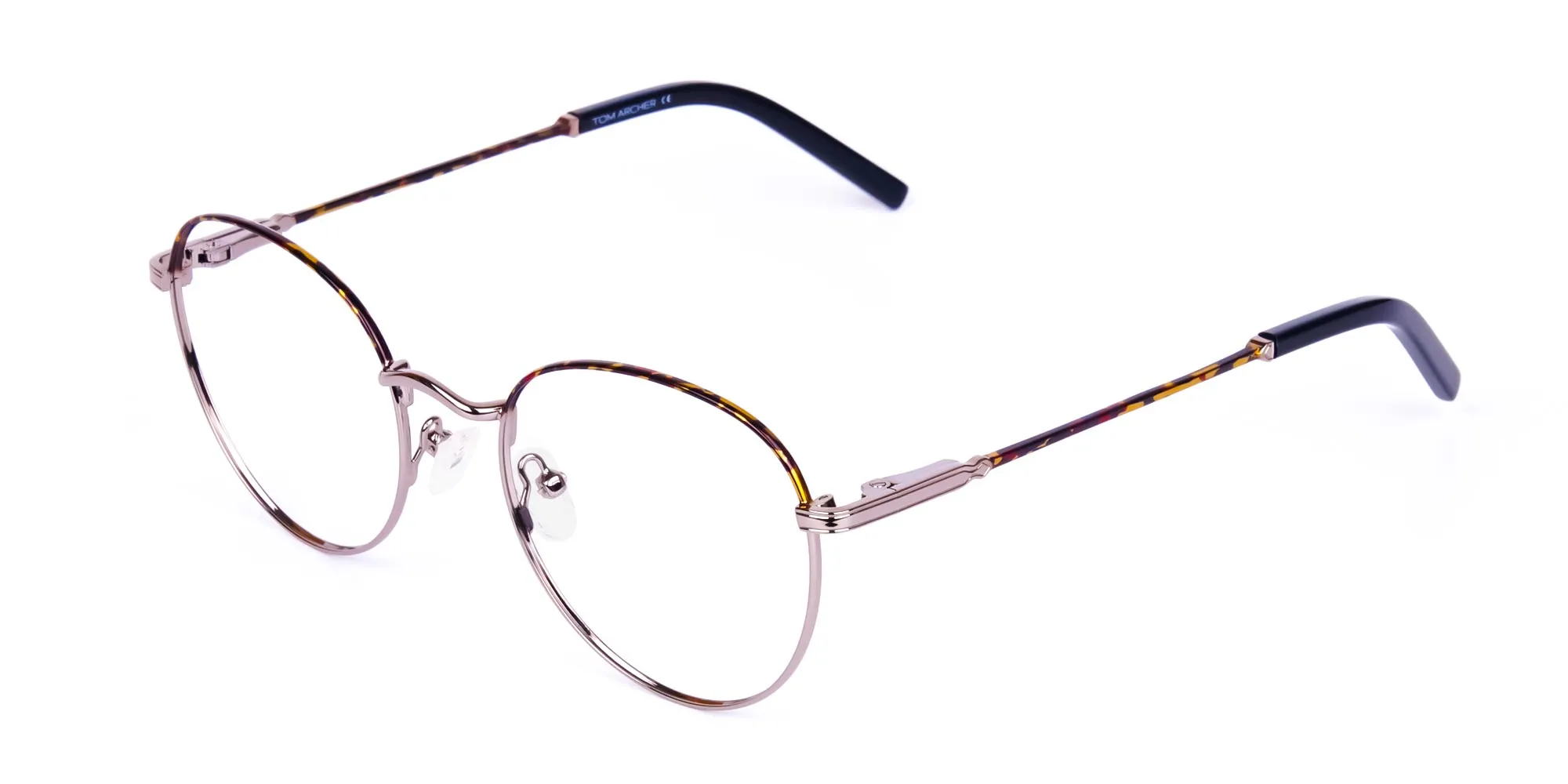 Gunmetal Round Tortoise Shell Glasses-2