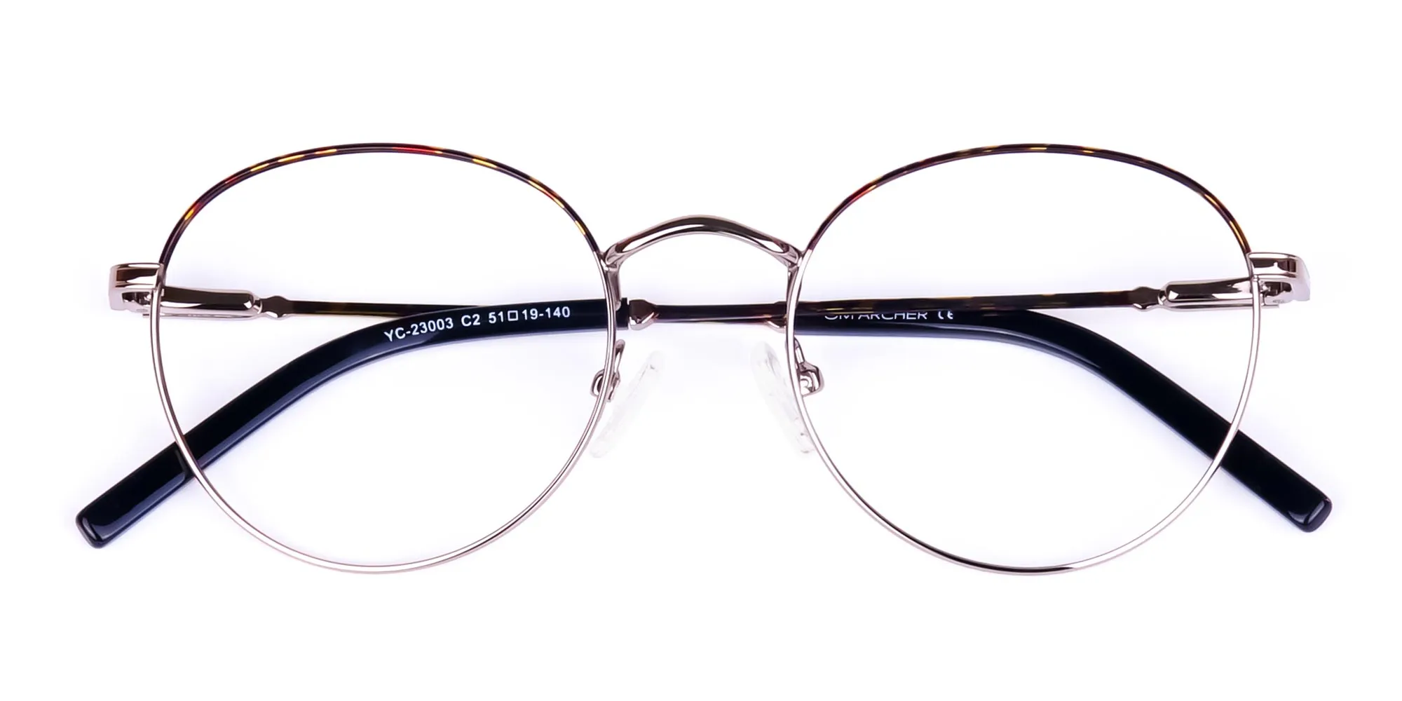 Gunmetal Round Tortoise Shell Glasses-2