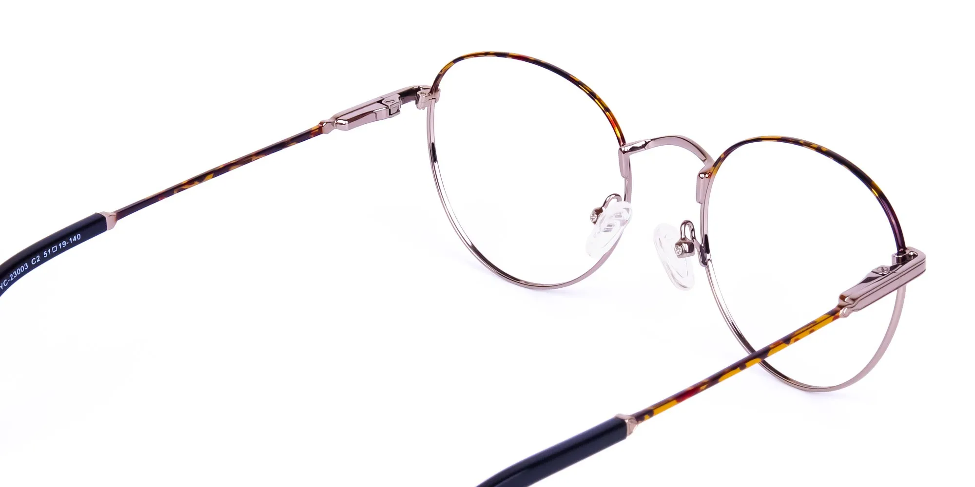 Gunmetal Round Tortoise Shell Glasses-2