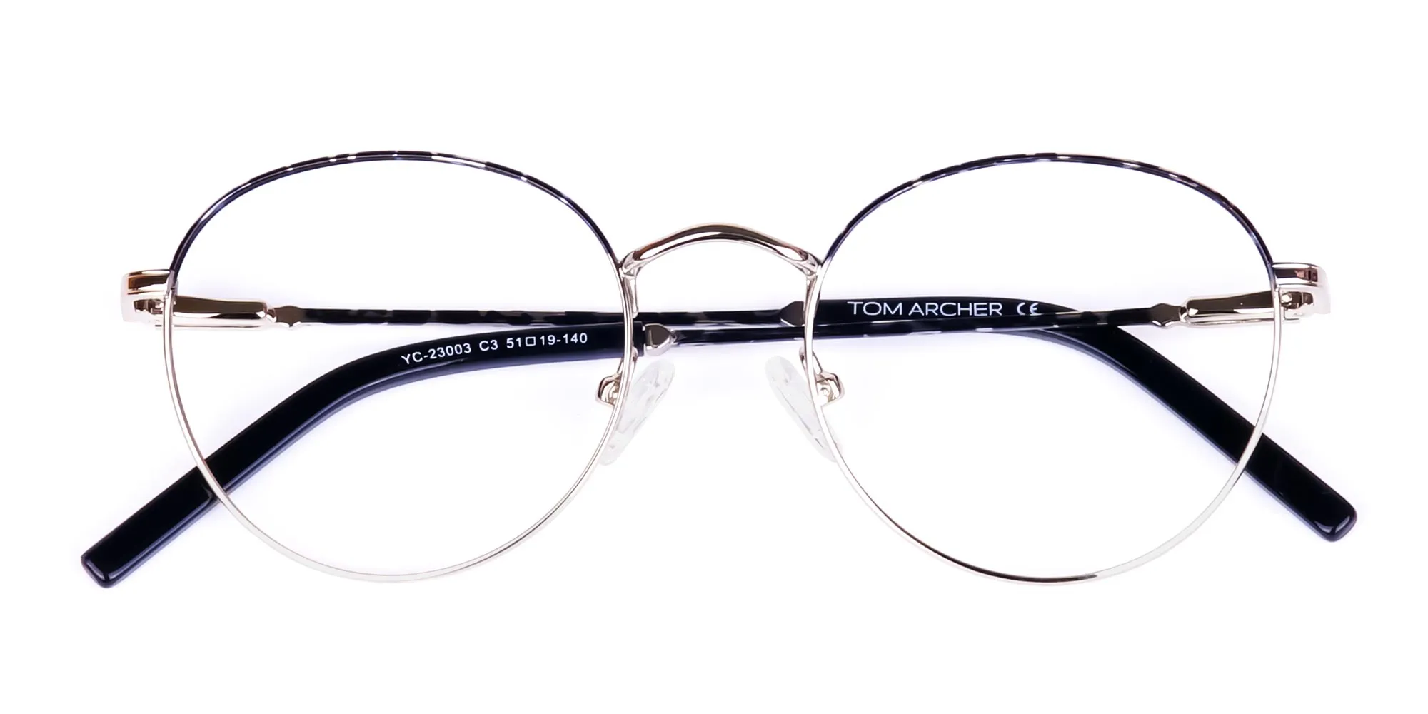Silver and Marble Tortoise Shell Round Glasses-2