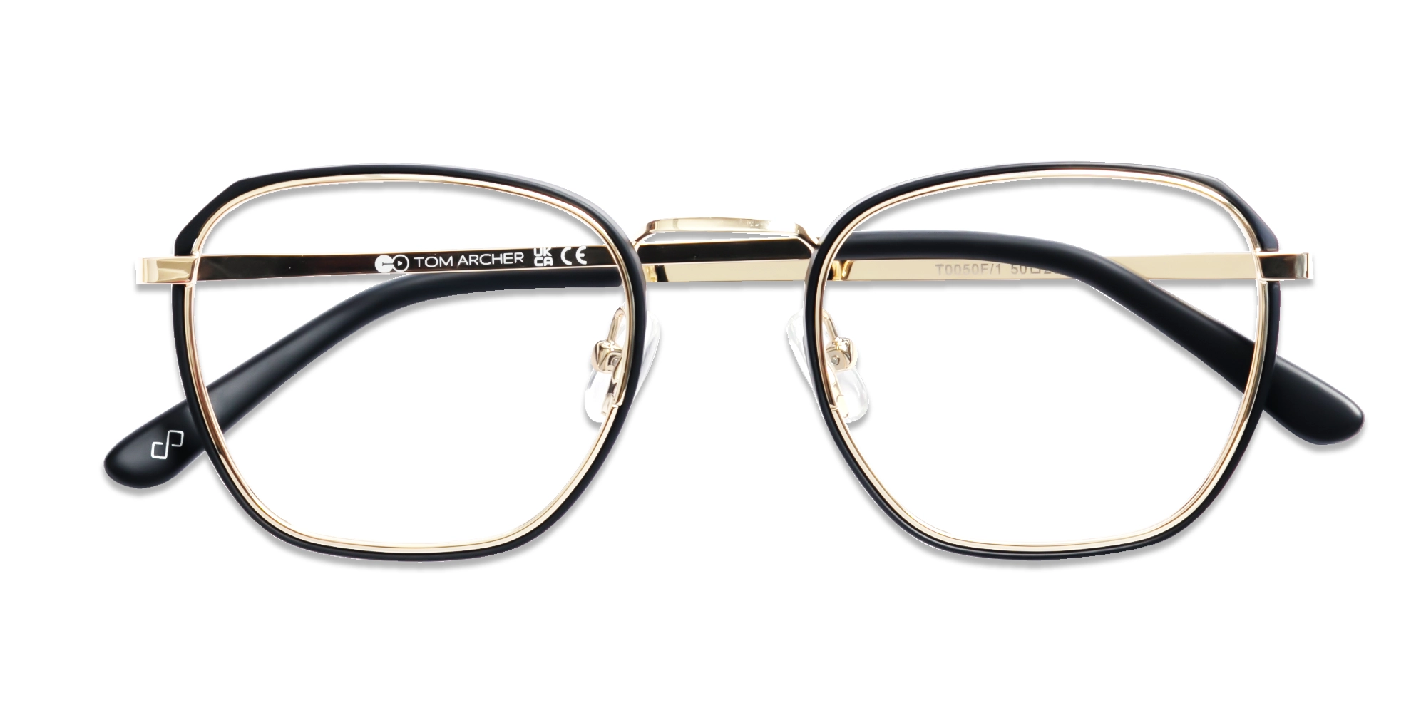 Gold & Matte Black Geometric Glasses-6