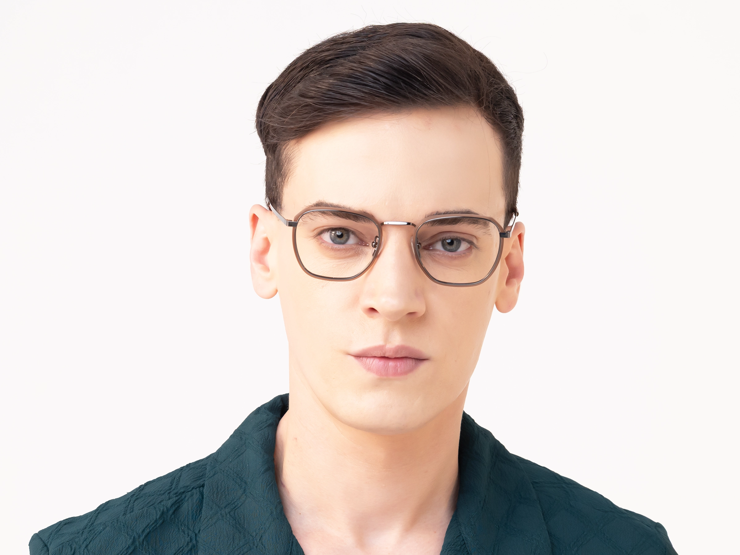 Gunmetal & Brown Geometric Glasses
