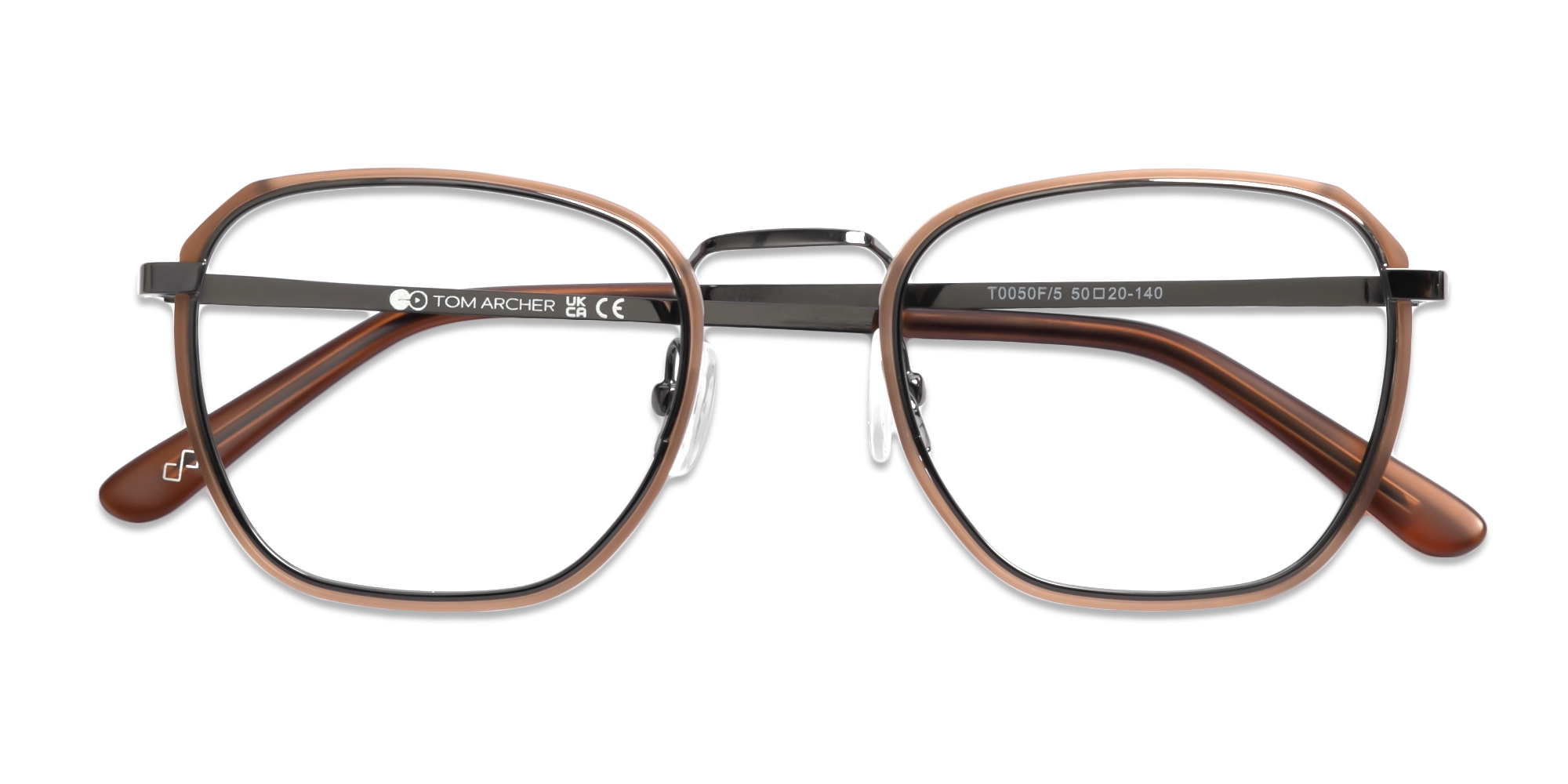 Gunmetal & Brown Geometric Glasses-6