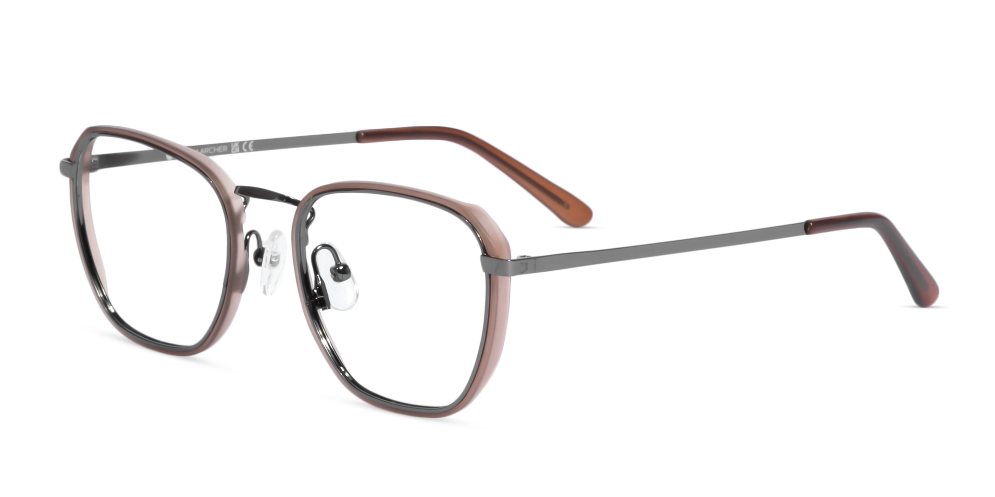 Gunmetal & Brown Geometric Glasses-3