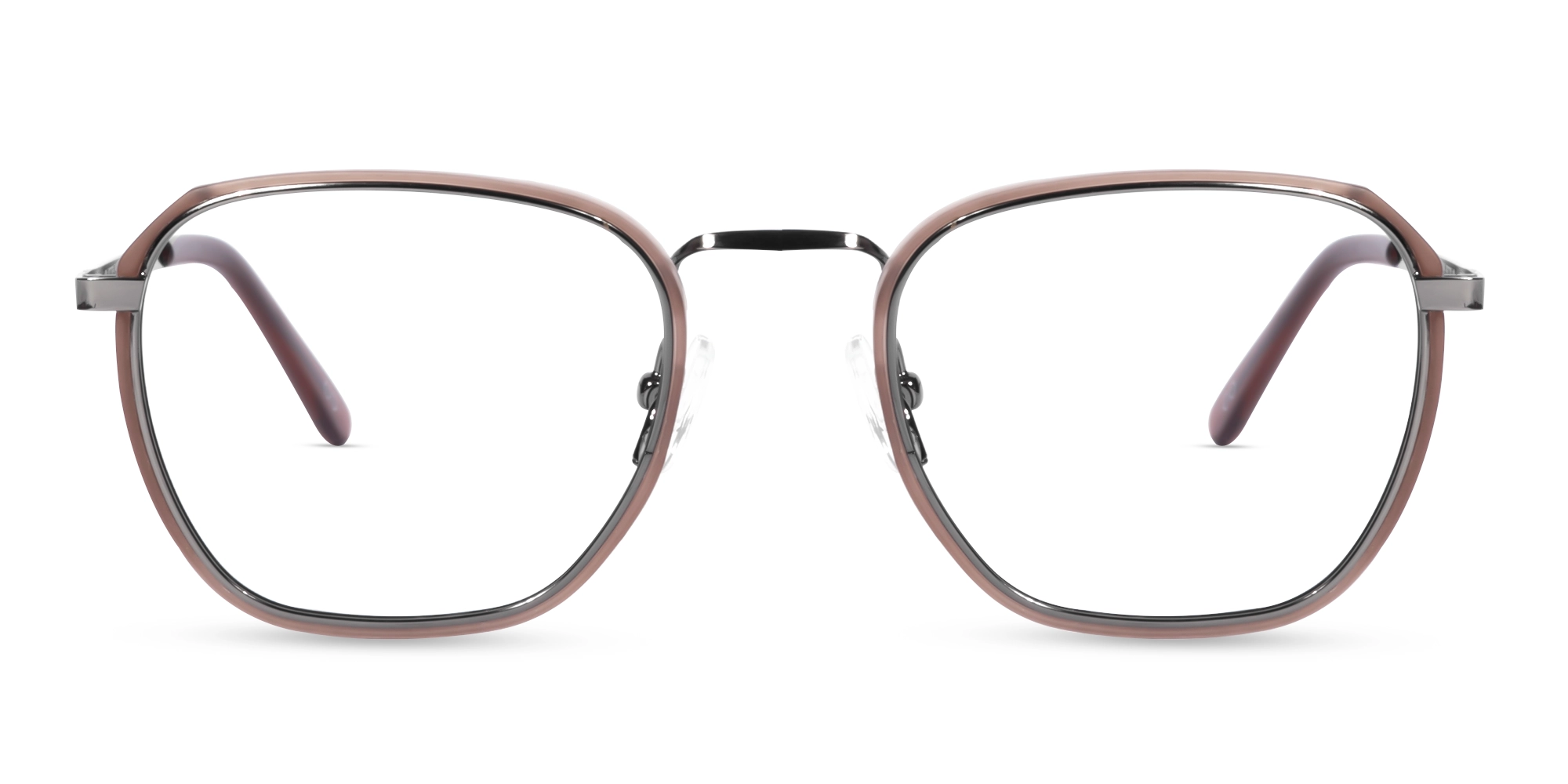 Gunmetal & Brown Geometric Glasses-1