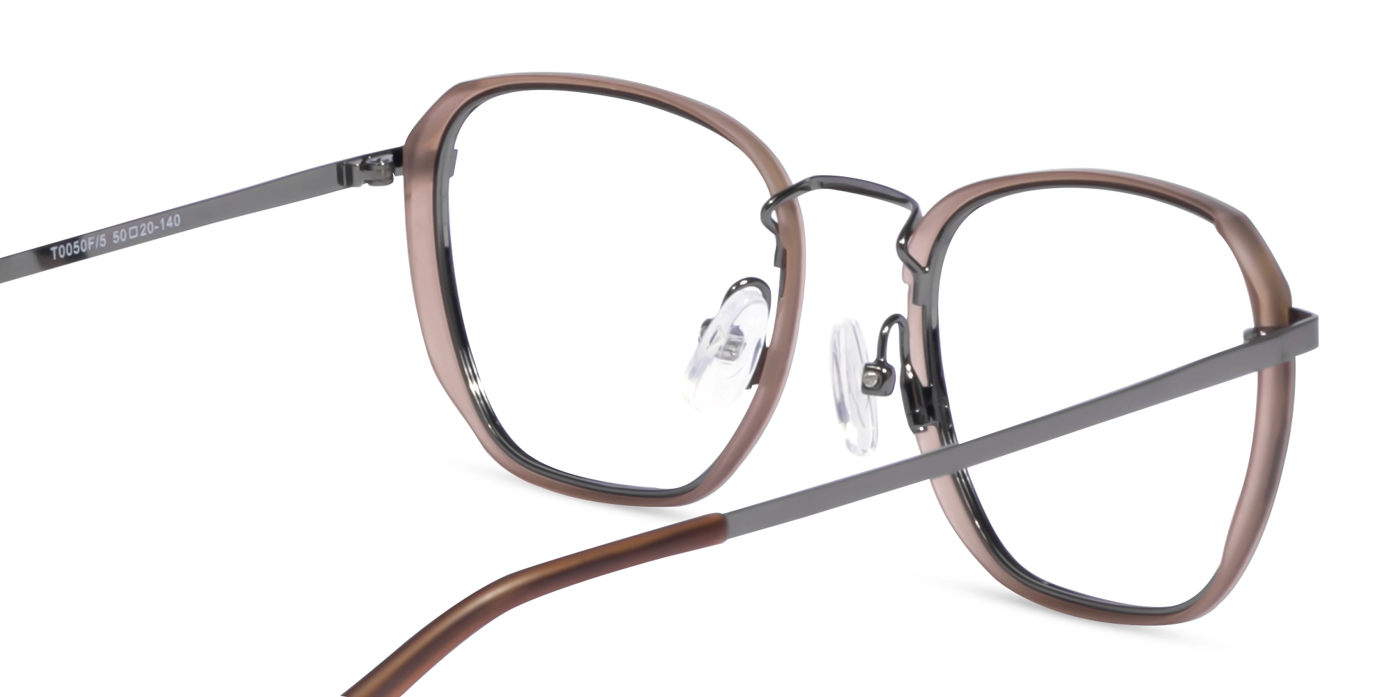 Gunmetal & Brown Geometric Glasses-5