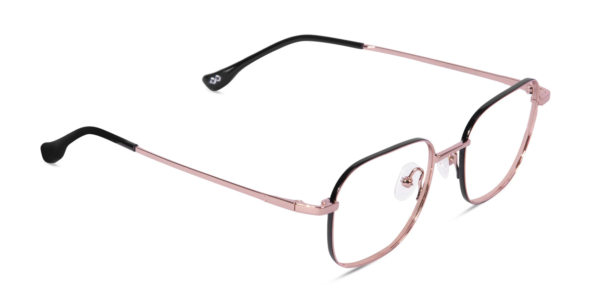 Rose Gold & Black Square Glasses-2