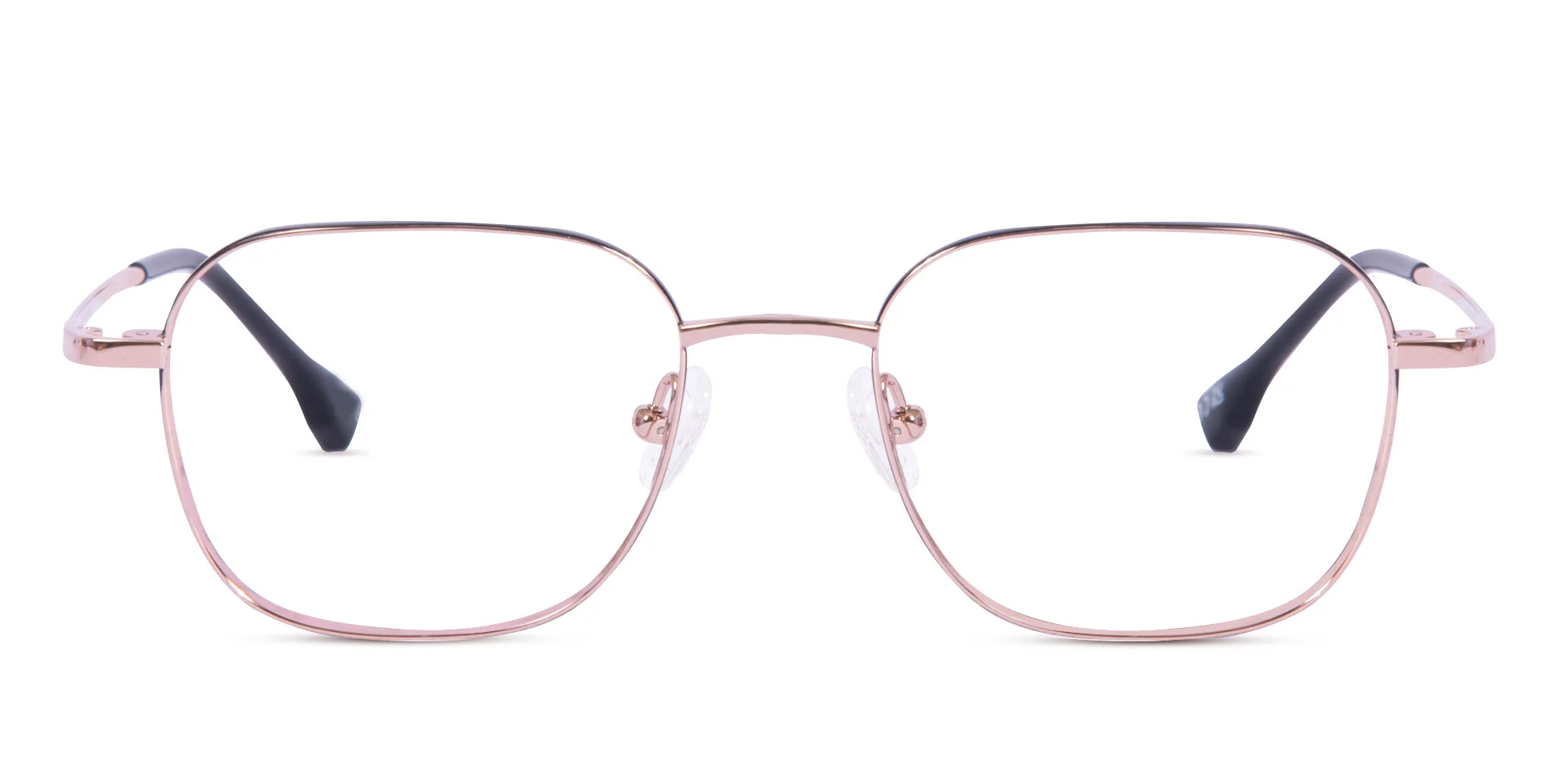 Rose Gold & Black Square Glasses-1