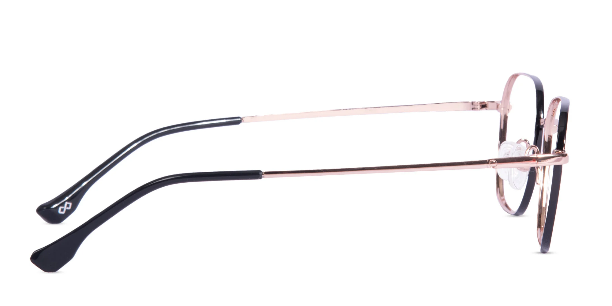 Rose Gold & Black Square Glasses-4