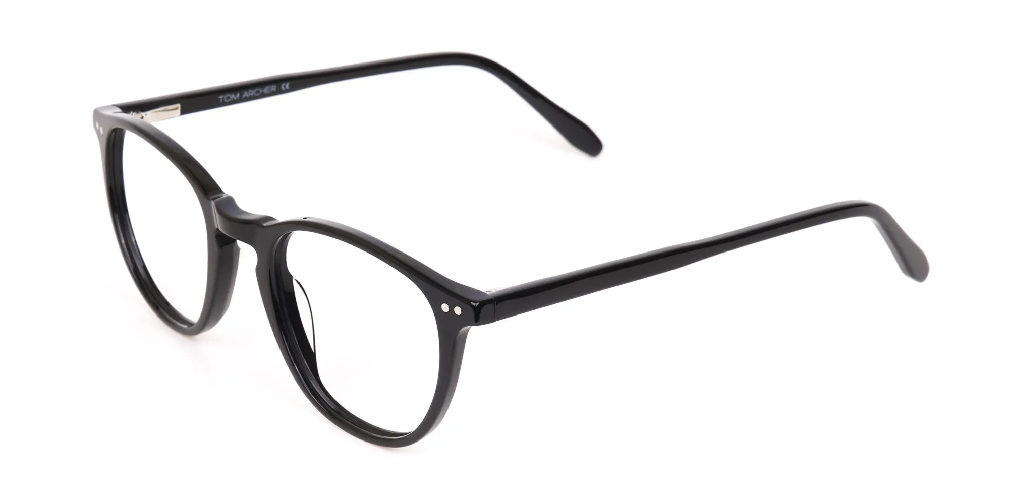 Black Acetate Square Glasses Unisex-2