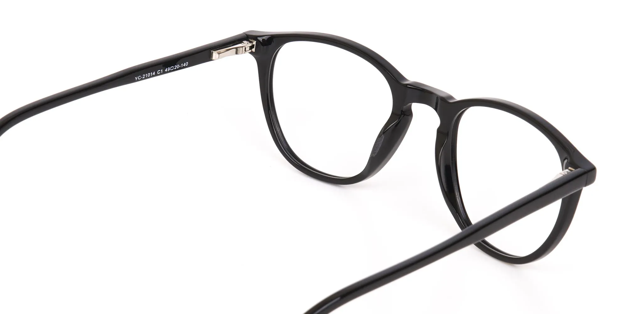 Black Acetate Square Glasses Unisex-2