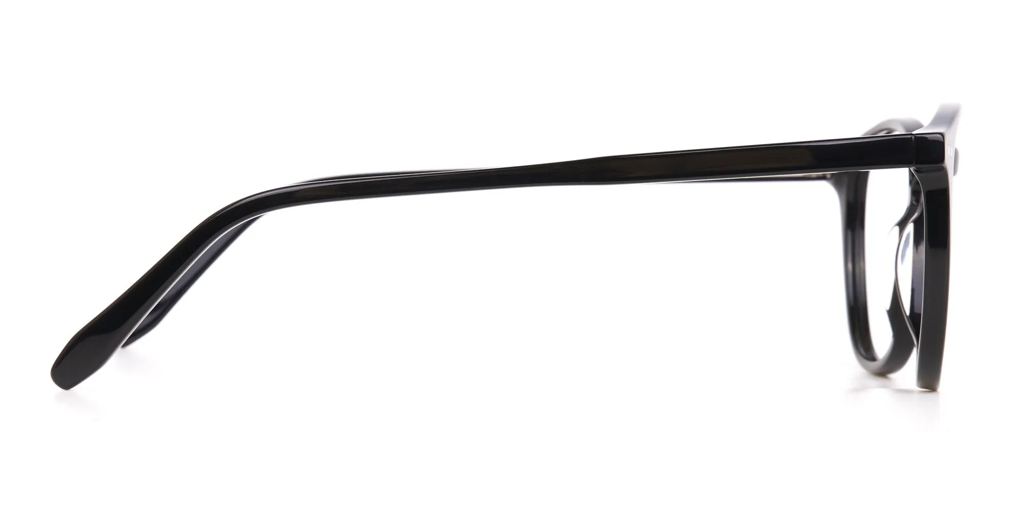 Black Acetate Square Glasses Unisex-2