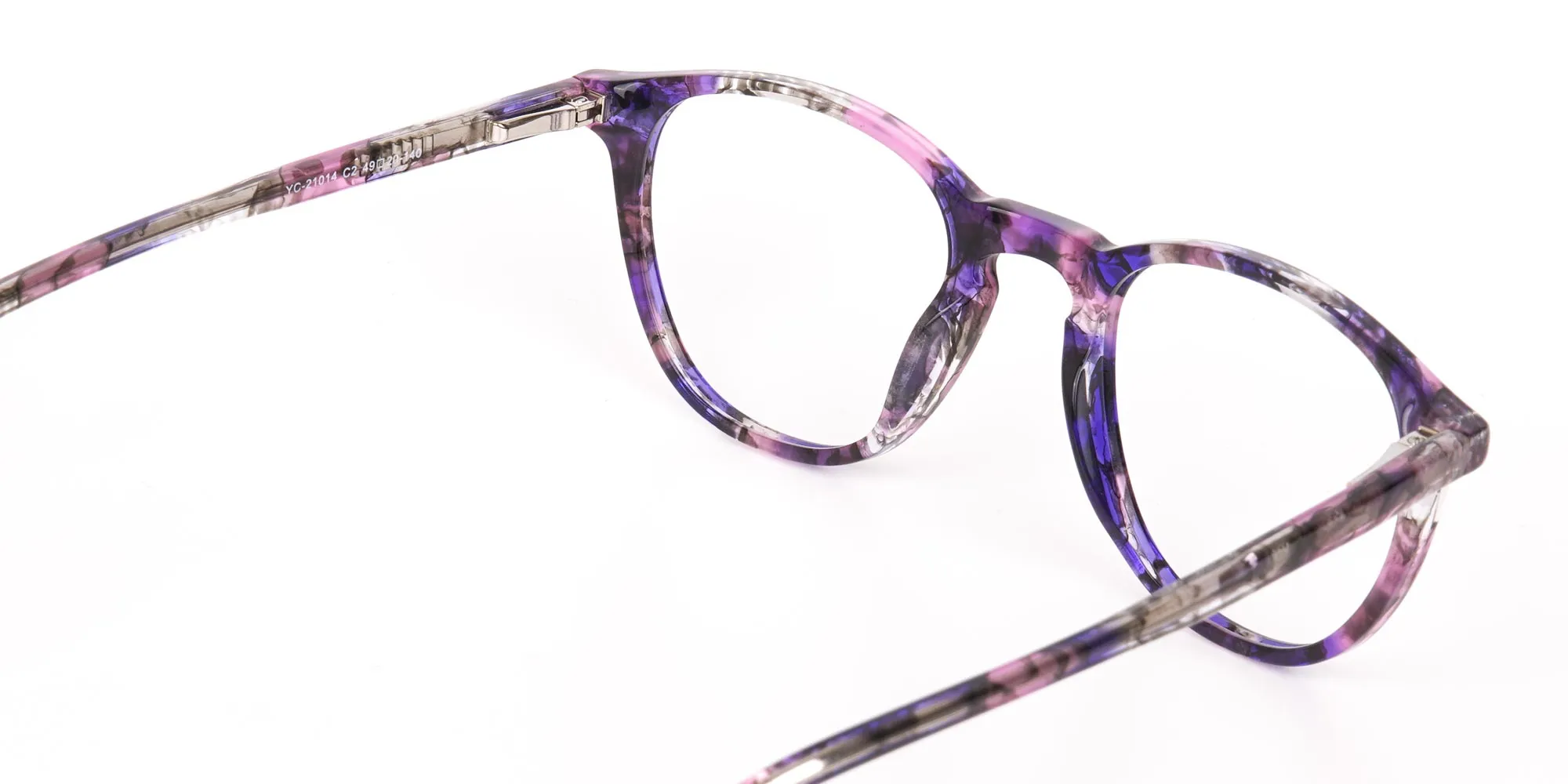 Purple & Rose Pink Tortoise Square Glasses-2