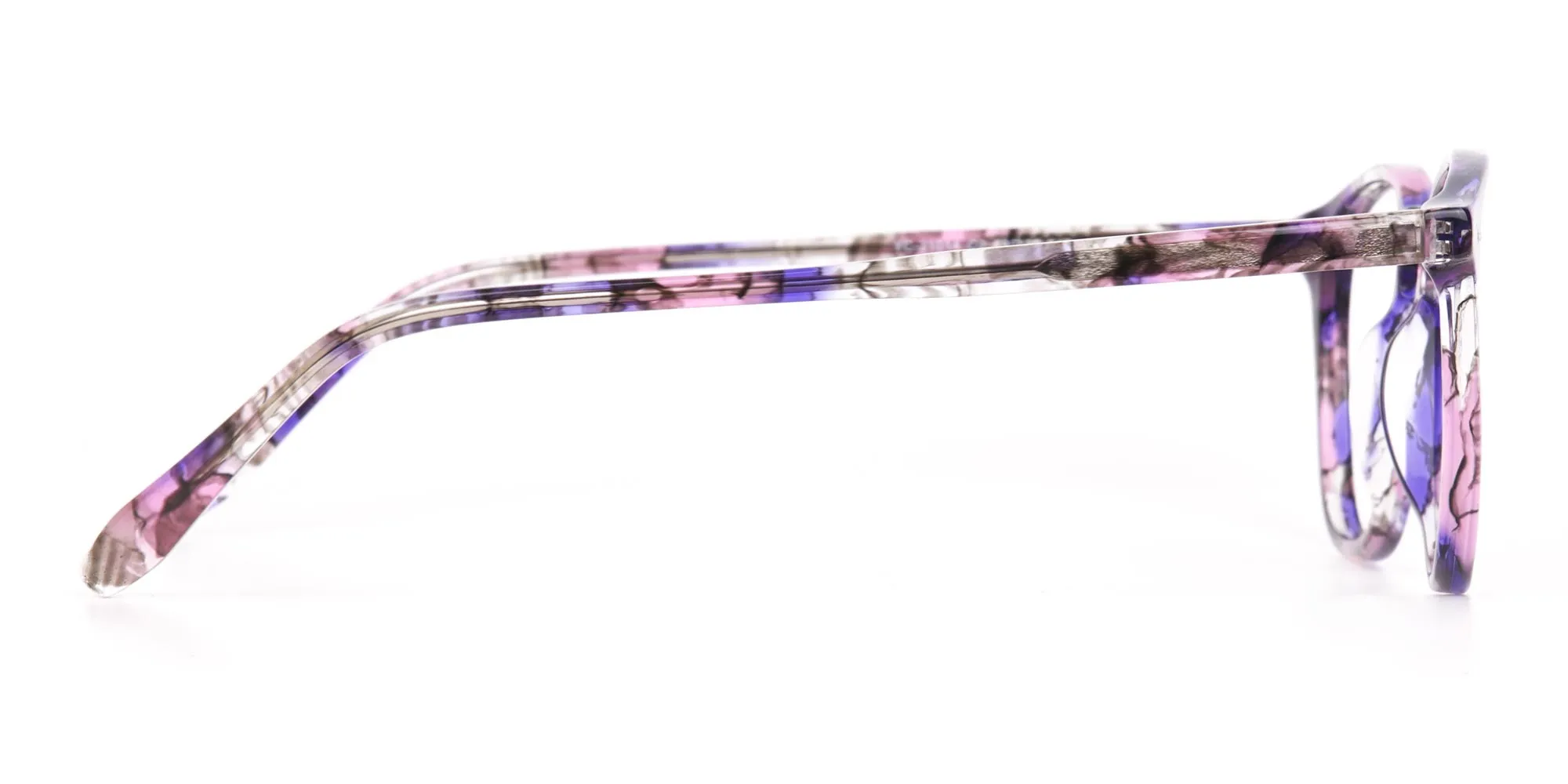 Purple & Rose Pink Tortoise Square Glasses-2