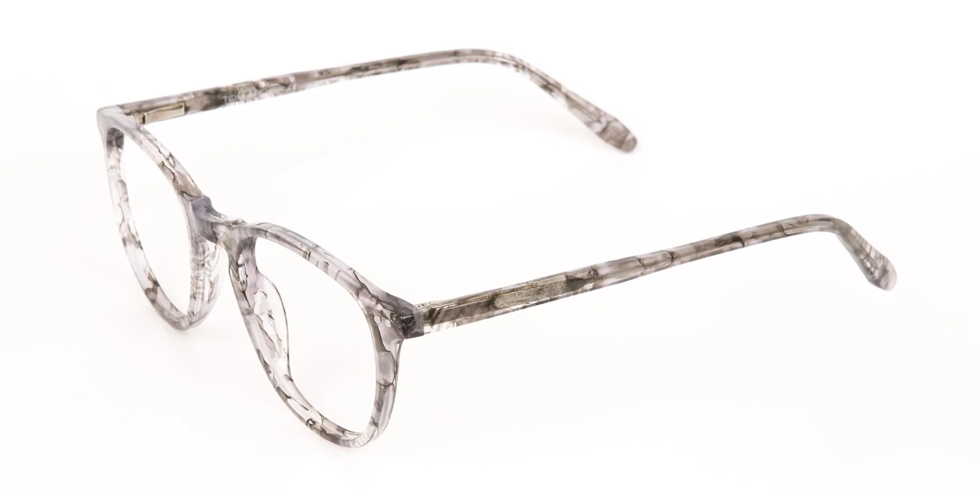 Silver Grey Marble Acetate Square Glasses-2