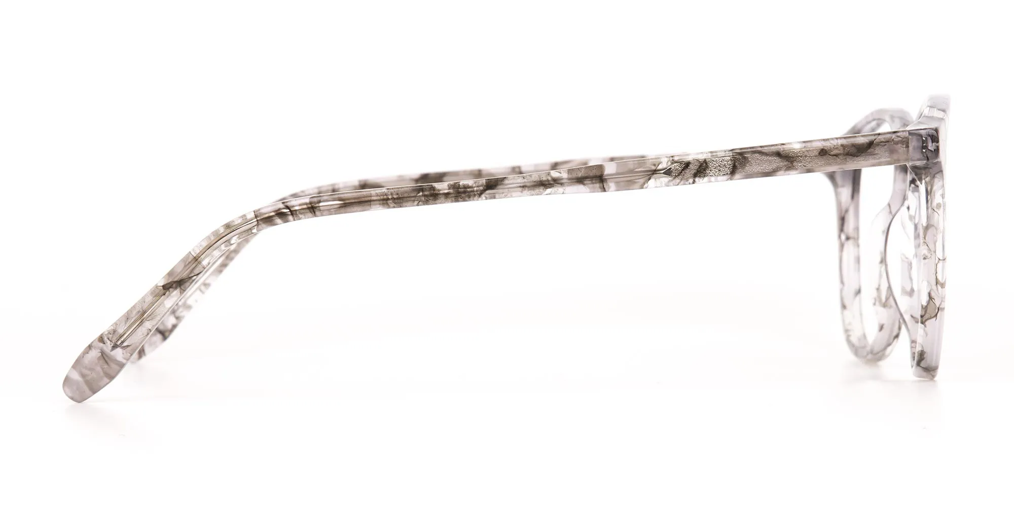 Silver Grey Marble Acetate Square Glasses-2