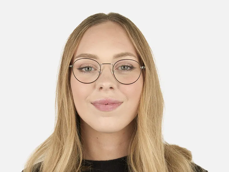 Black & Silver Round Spectacles - 2