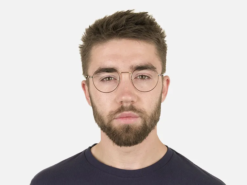 Dark Brown Gold Metal Frame Spectacles - 2