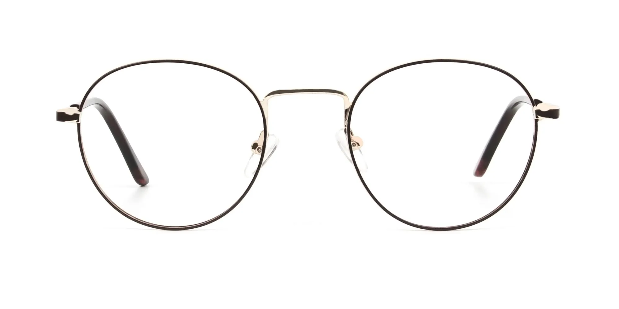 A3741F/2 - Dark Brown Gold Metal Frame Spectacles