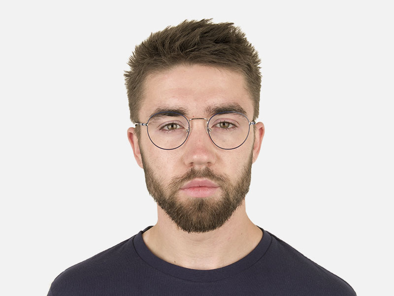 Royal Blue Silver Round Spectacles - 11