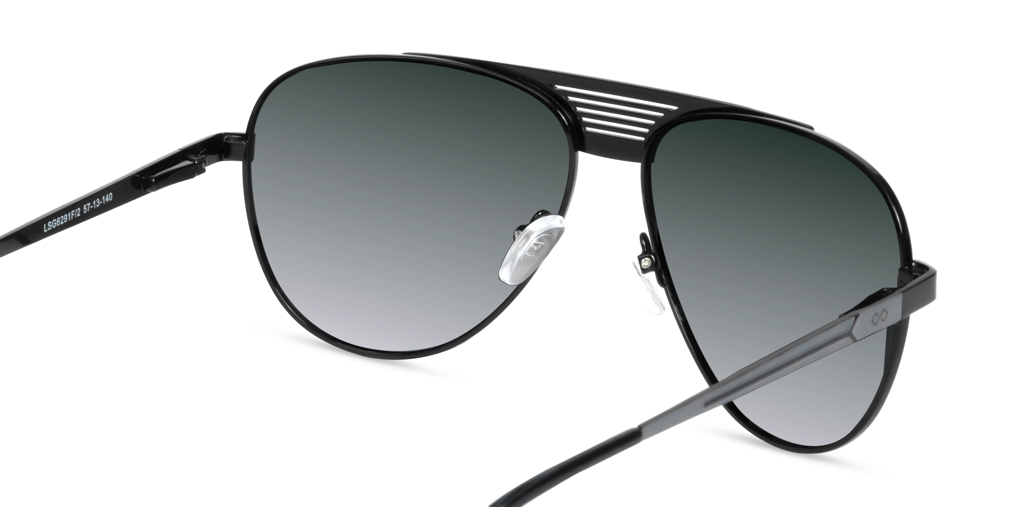 Black Metal Pilot Sunglasses With Nose Pad 5
